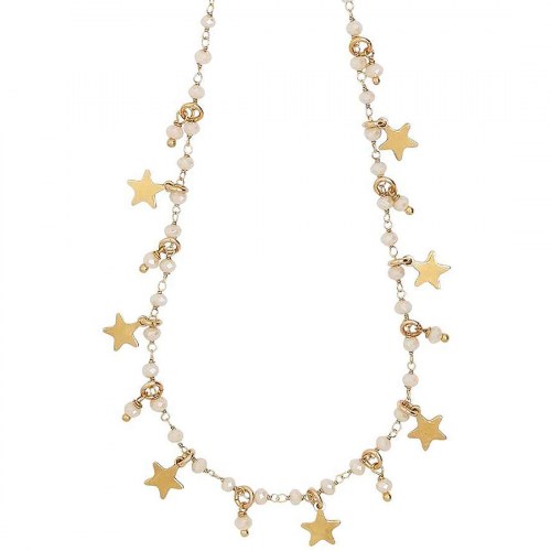 Collana Placcata Oro Giallo Con Cristalli e Stelle Pendenti Boccadamo XGR523D